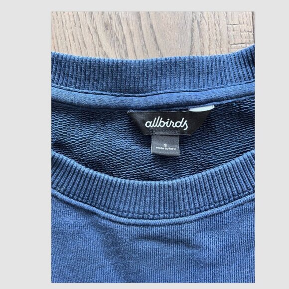 Allbirds R&R Crewneck Sweatshirt Size S Navy Organic Pima Cotton Eco-Friendly - Picture 3 of 9